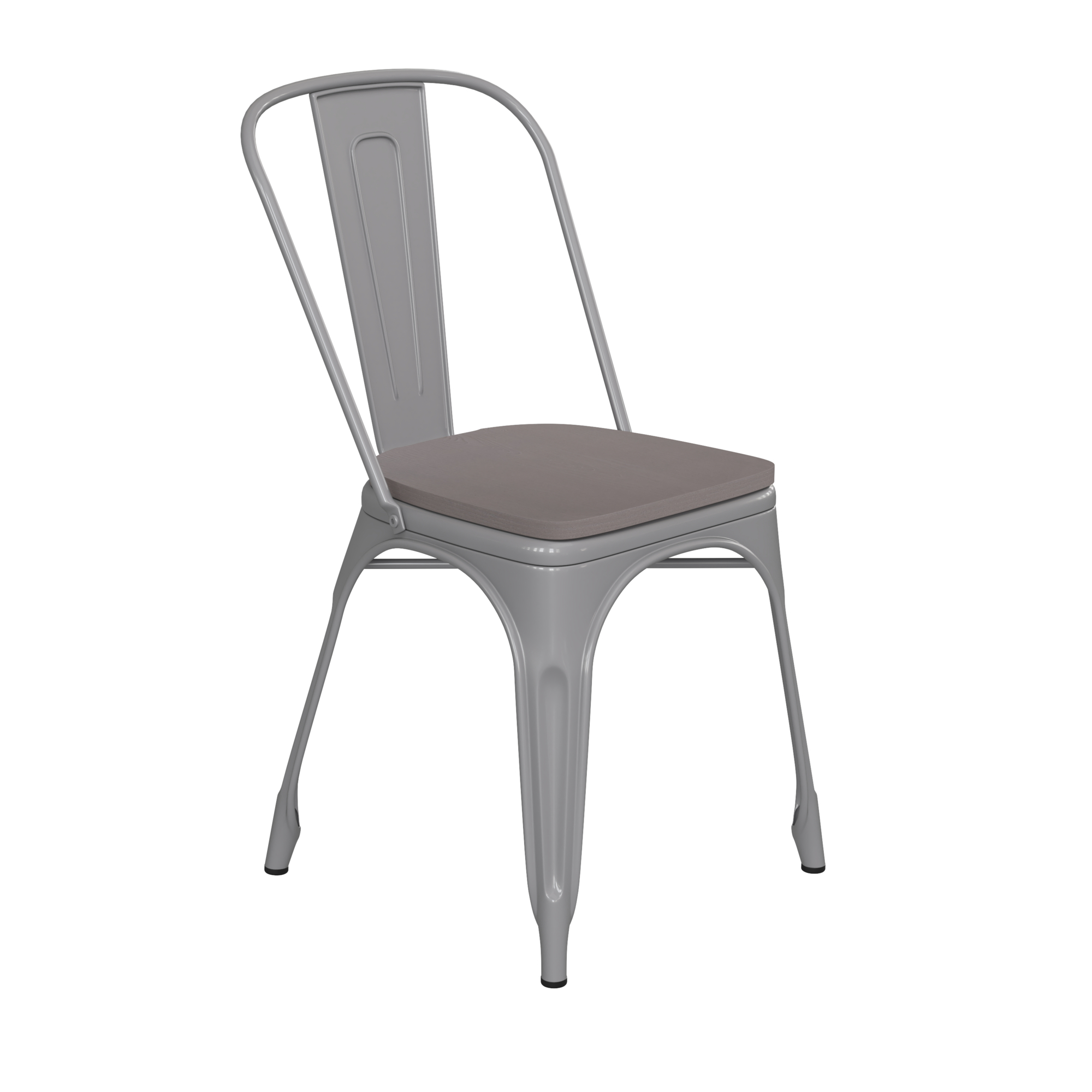 Flash Furniture, Silver Metal Stack Chair with Gray Poly Resin Seat, Included (qty.) 1 Model# CH31230SILPL1G